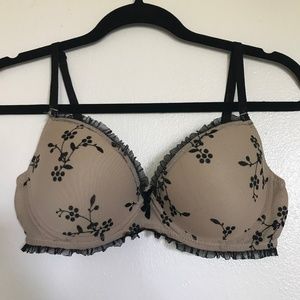 Black and Tan Lace Bra